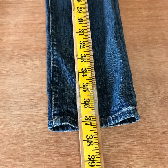 7 For All Mankind Josefina Skinny Jeans Women 25 Blue Low Rise Distressed 17226 - Picture 7 of 15